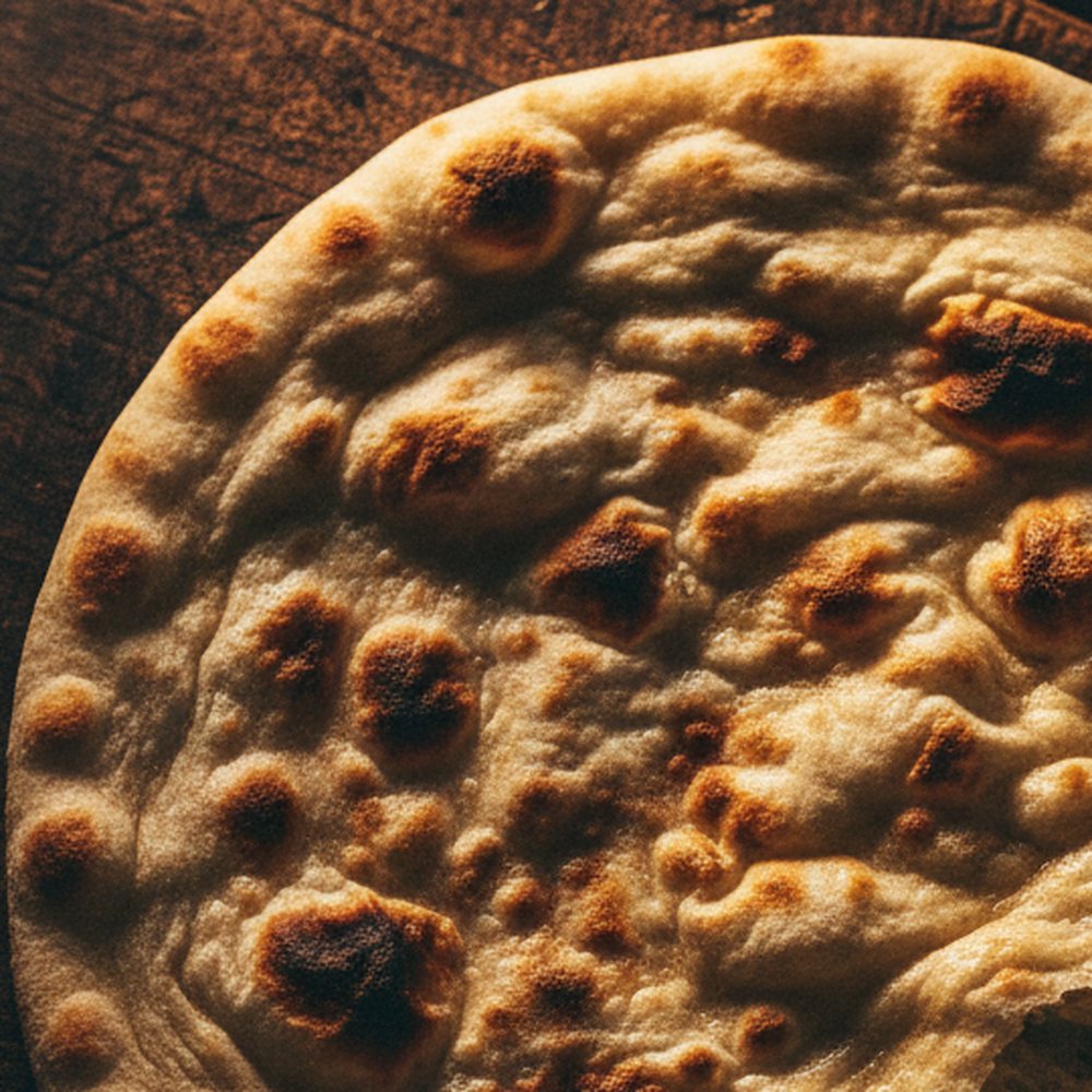 Pane appena sfornato nel tandoor